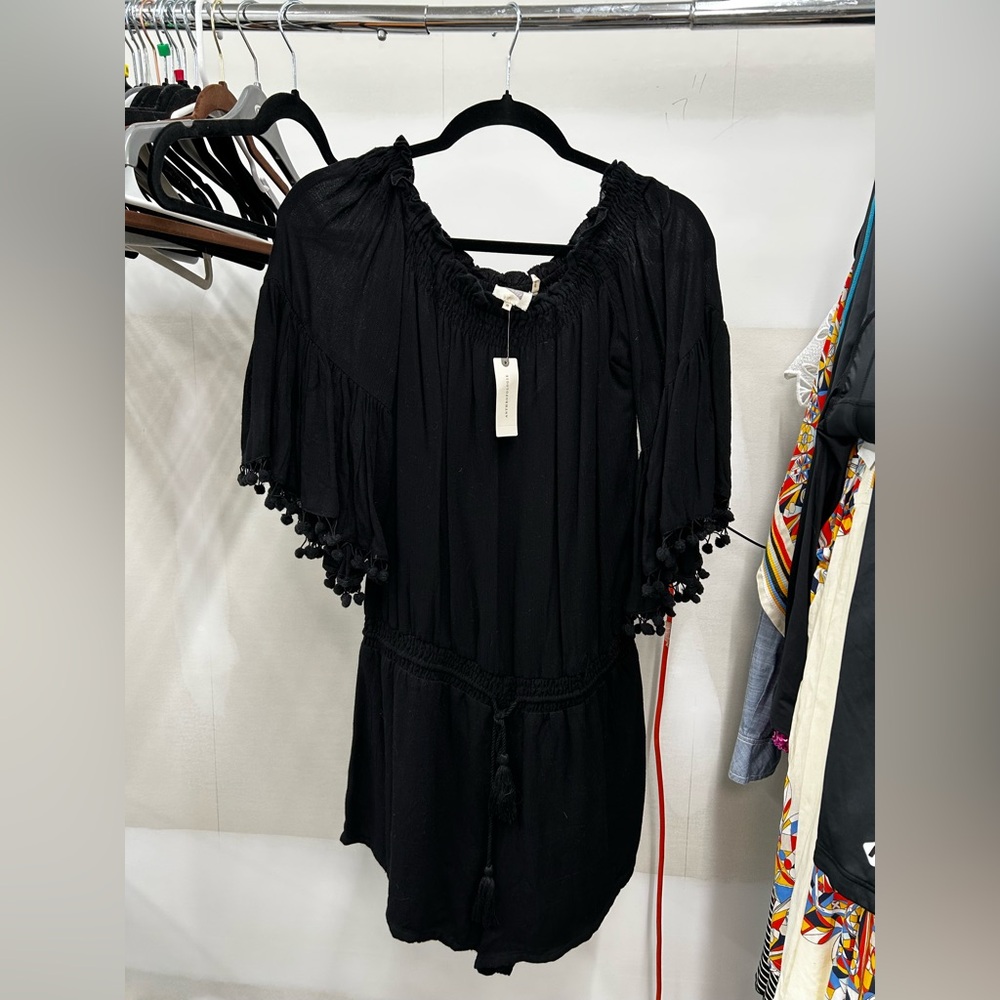 Anthropologie Black Shorts Romper